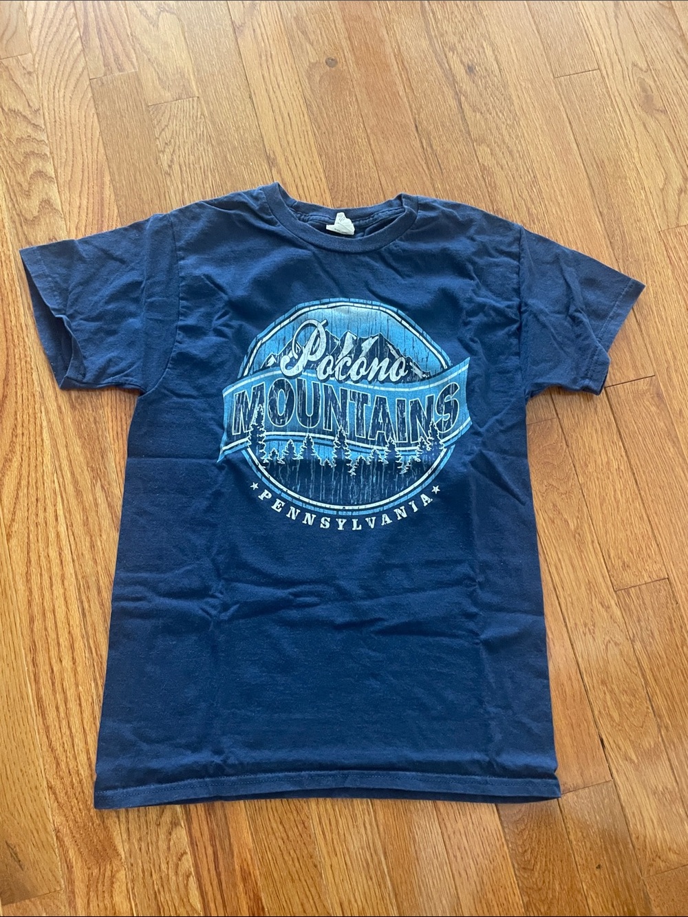 Hanes Navy Kids Pocono Mountains Pennsylvania Graphic Tee